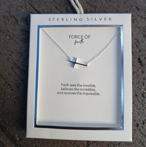 Sterling silver cross 16 inch +3" Extender